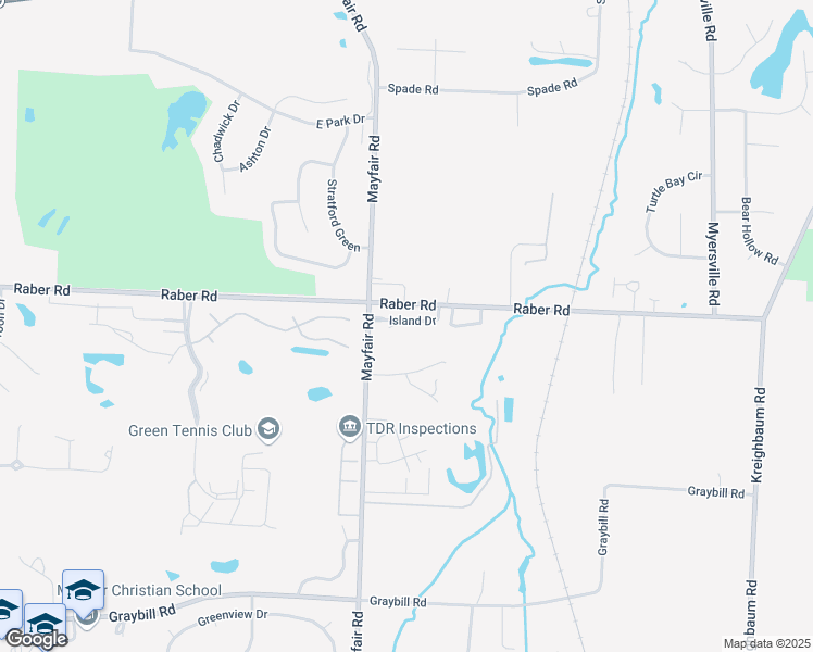 map of restaurants, bars, coffee shops, grocery stores, and more near 2430 Island Drive in Uniontown