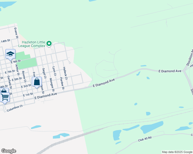 map of restaurants, bars, coffee shops, grocery stores, and more near 24 Sunset Drive in Luzerne County