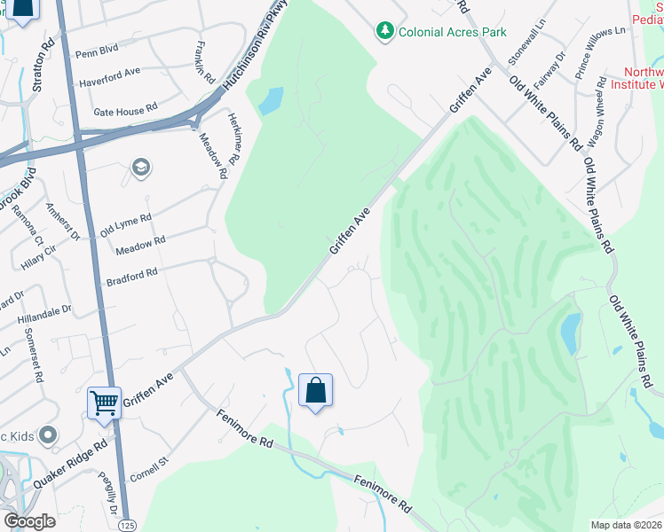map of restaurants, bars, coffee shops, grocery stores, and more near 133 Griffen Avenue in Scarsdale