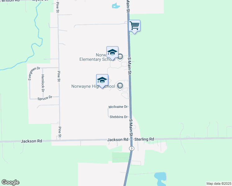 map of restaurants, bars, coffee shops, grocery stores, and more near 350 South Main Street in Creston