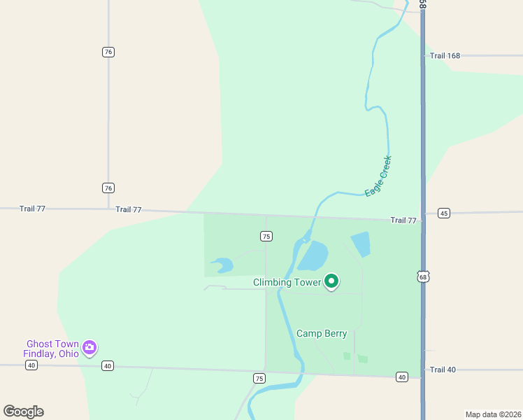 map of restaurants, bars, coffee shops, grocery stores, and more near 11496 County Road 45 in Findlay