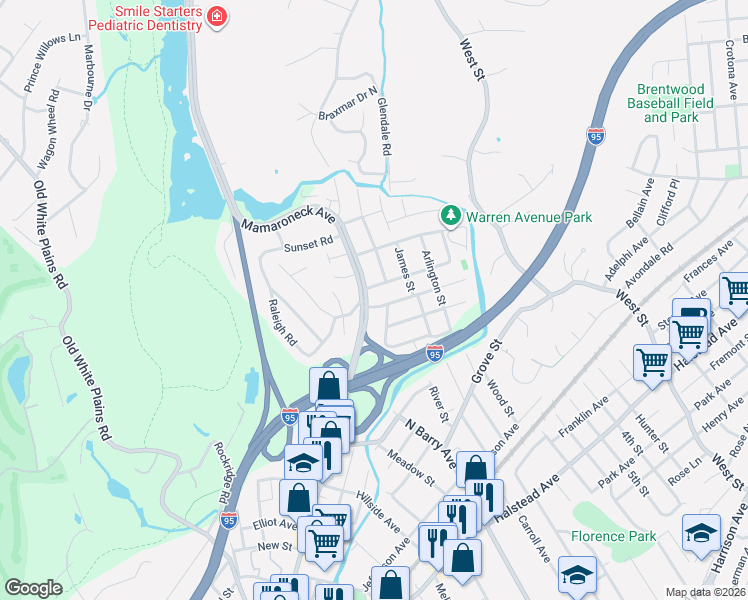 map of restaurants, bars, coffee shops, grocery stores, and more near in Mamaroneck