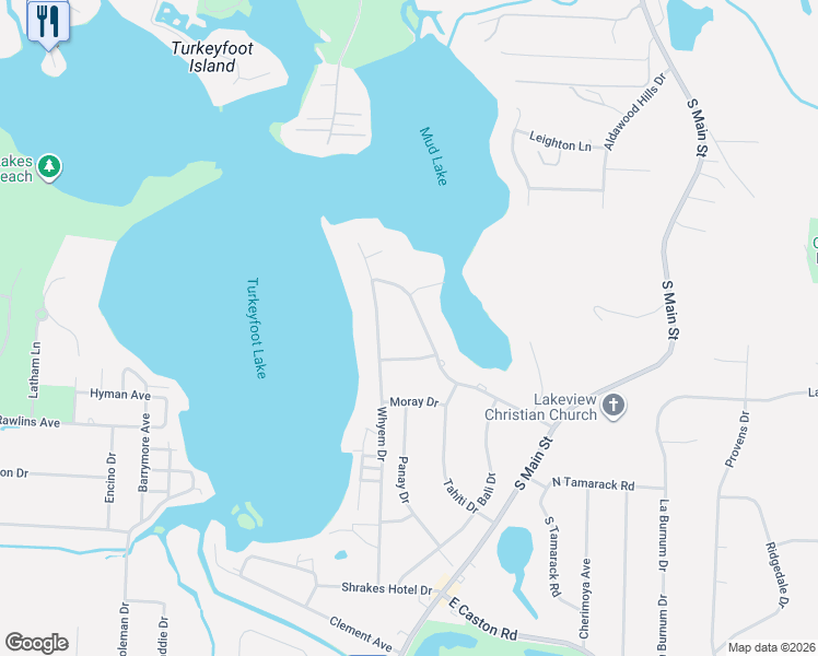 map of restaurants, bars, coffee shops, grocery stores, and more near 4571 Whyem Drive in Akron