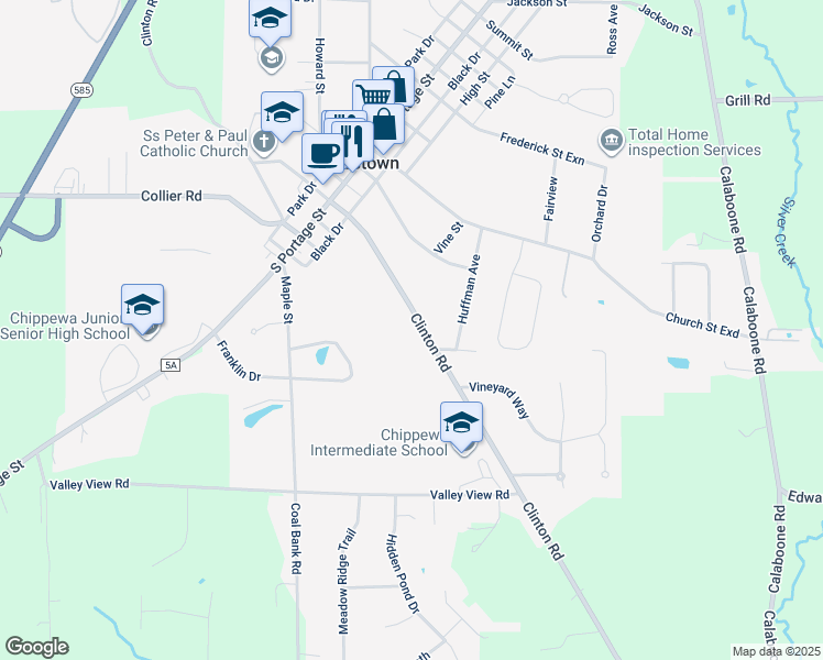 map of restaurants, bars, coffee shops, grocery stores, and more near 340 Township Highway 100 in Doylestown