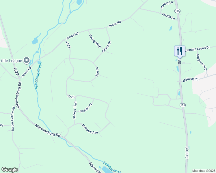 map of restaurants, bars, coffee shops, grocery stores, and more near 147 Schrader Lane in Effort