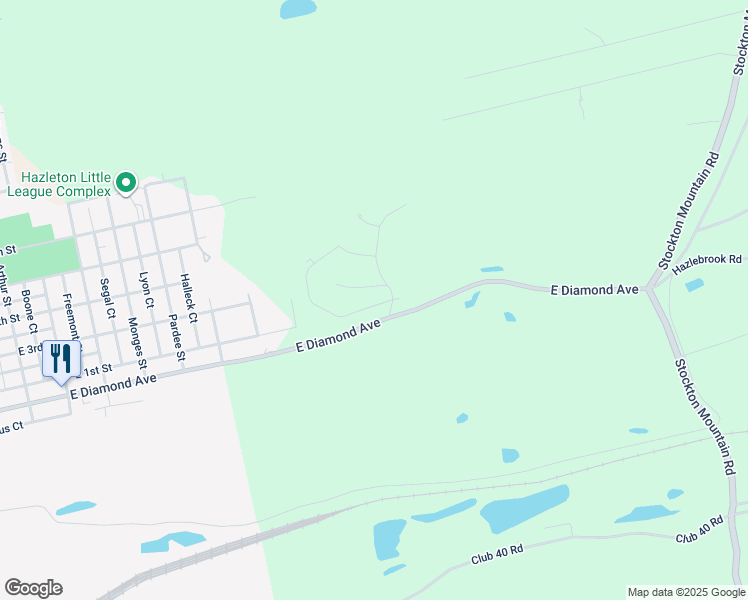 map of restaurants, bars, coffee shops, grocery stores, and more near 5 Sunset Drive in Luzerne County