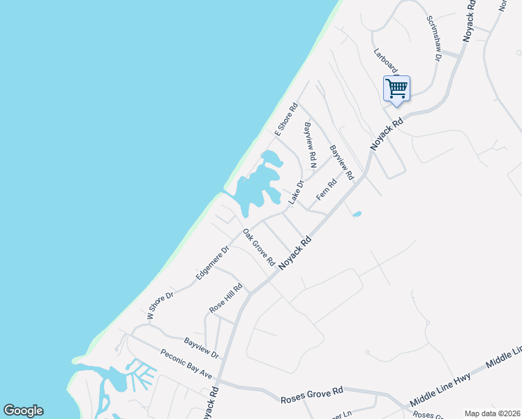 map of restaurants, bars, coffee shops, grocery stores, and more near 7 Lake Drive in Southampton