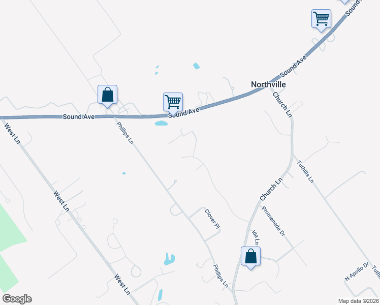map of restaurants, bars, coffee shops, grocery stores, and more near 165 Vineyard Way in Aquebogue