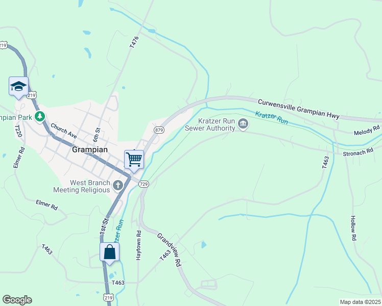 map of restaurants, bars, coffee shops, grocery stores, and more near 252 Stronach Road in Grampian
