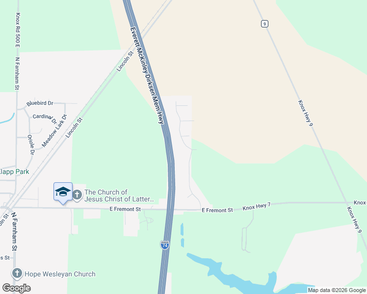 map of restaurants, bars, coffee shops, grocery stores, and more near 1500-1514 Prestwick Drive in Galesburg