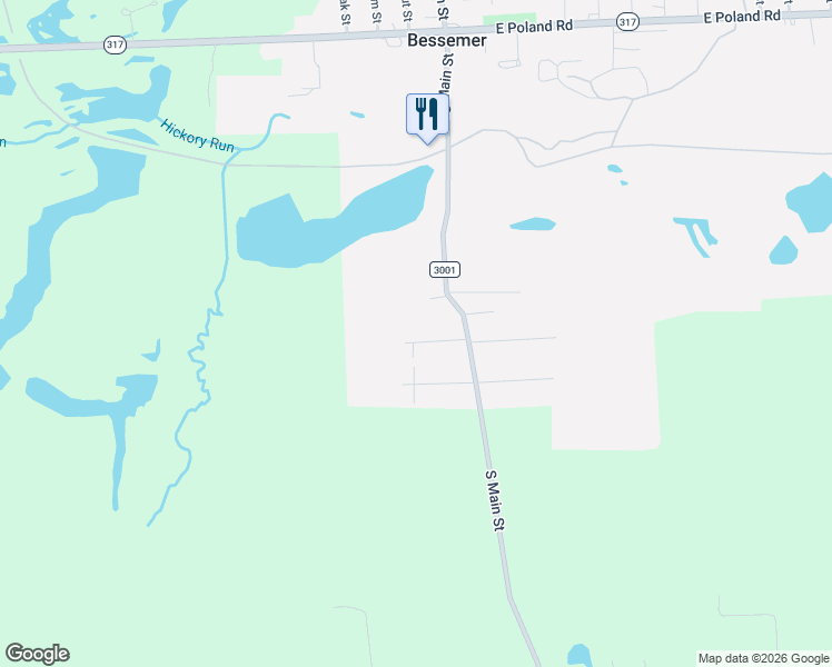 map of restaurants, bars, coffee shops, grocery stores, and more near 10 West Fairview Avenue in Bessemer