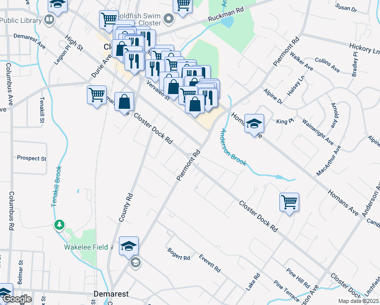map of restaurants, bars, coffee shops, grocery stores, and more near 469 Closter Dock Road in Closter