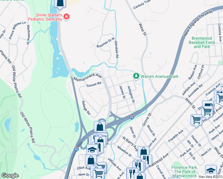 map of restaurants, bars, coffee shops, grocery stores, and more near 1421 Mamaroneck Avenue in Mamaroneck