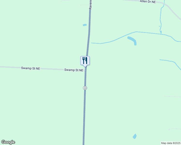 map of restaurants, bars, coffee shops, grocery stores, and more near 13428 Ravenna Avenue Northeast in Alliance