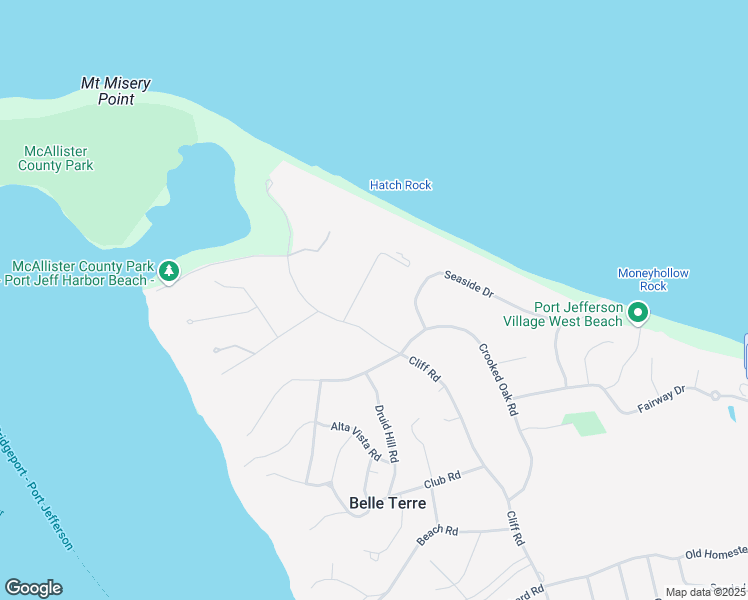 map of restaurants, bars, coffee shops, grocery stores, and more near 6 Cliffside Drive in Port Jefferson