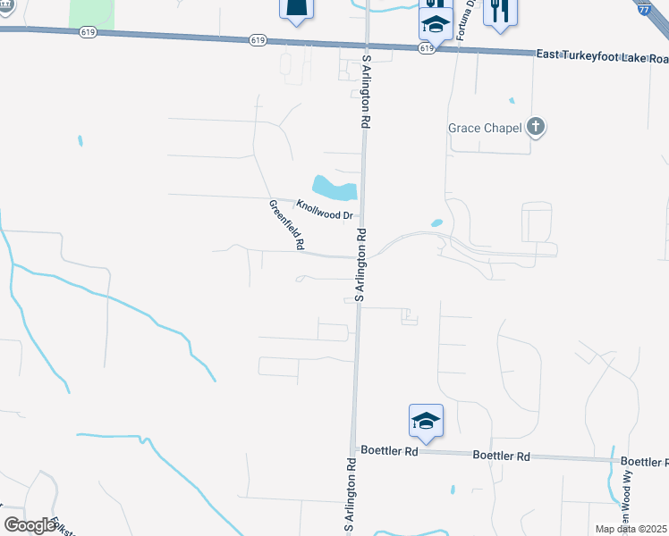 map of restaurants, bars, coffee shops, grocery stores, and more near 760 Southwood Drive in Uniontown