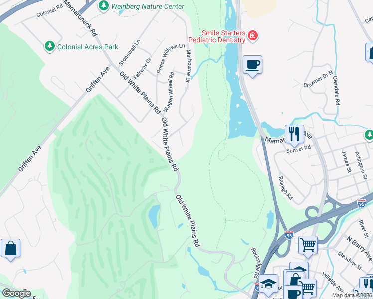 map of restaurants, bars, coffee shops, grocery stores, and more near 9 Carol Lane in Mamaroneck