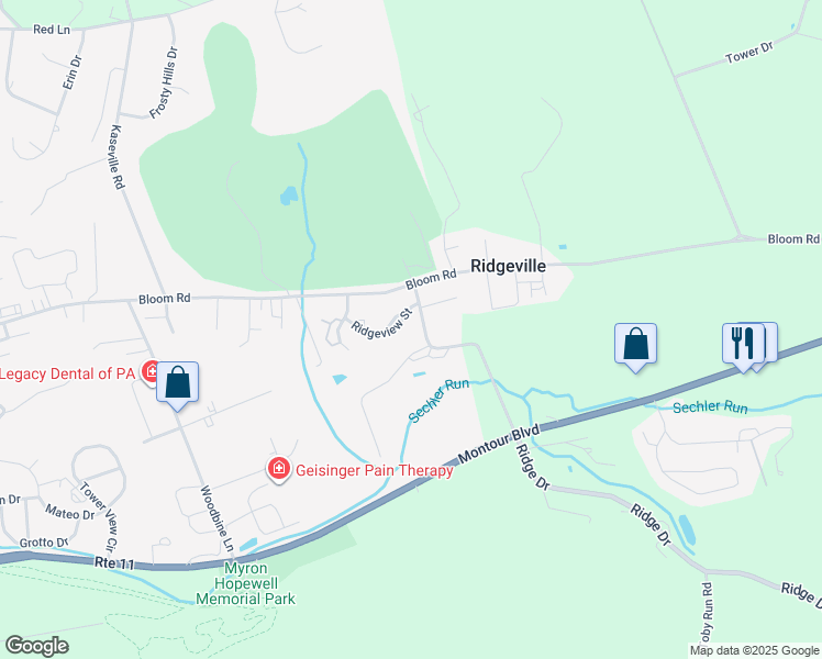 map of restaurants, bars, coffee shops, grocery stores, and more near 1100-1698 Ridgeview in Danville