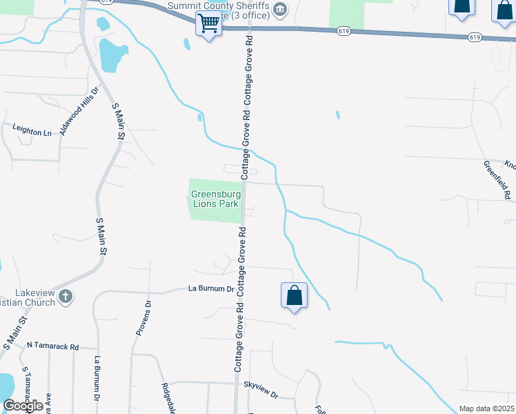map of restaurants, bars, coffee shops, grocery stores, and more near 4173 Cottage Grove Road in Uniontown