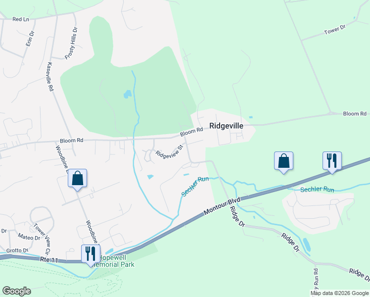 map of restaurants, bars, coffee shops, grocery stores, and more near 1100-1698 Ridgeview in Danville