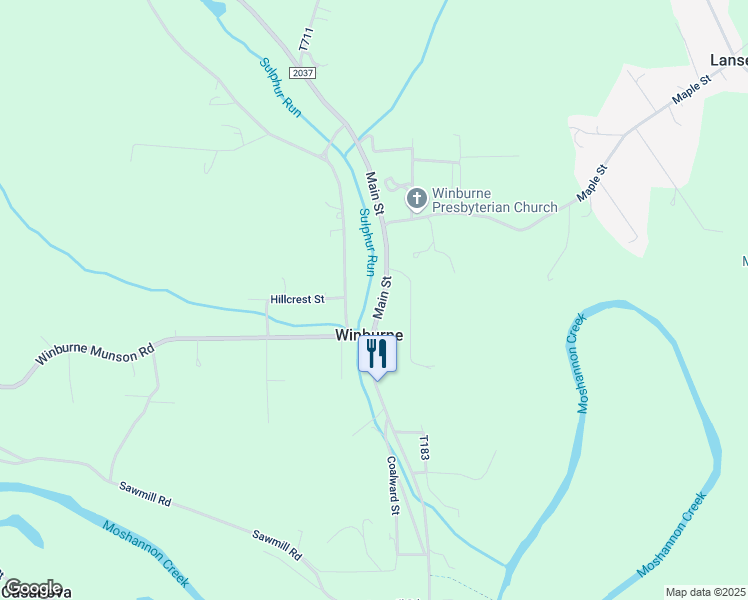 map of restaurants, bars, coffee shops, grocery stores, and more near 128 Trolley Street in Winburne