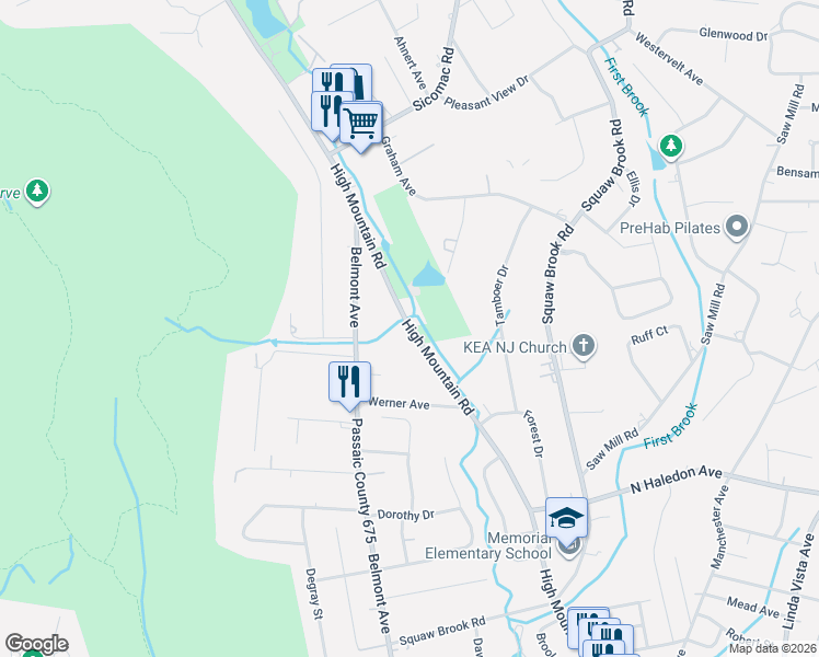 map of restaurants, bars, coffee shops, grocery stores, and more near 946 High Mountain Road in North Haledon