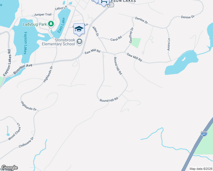 map of restaurants, bars, coffee shops, grocery stores, and more near 15 Round Hill Road in Kinnelon