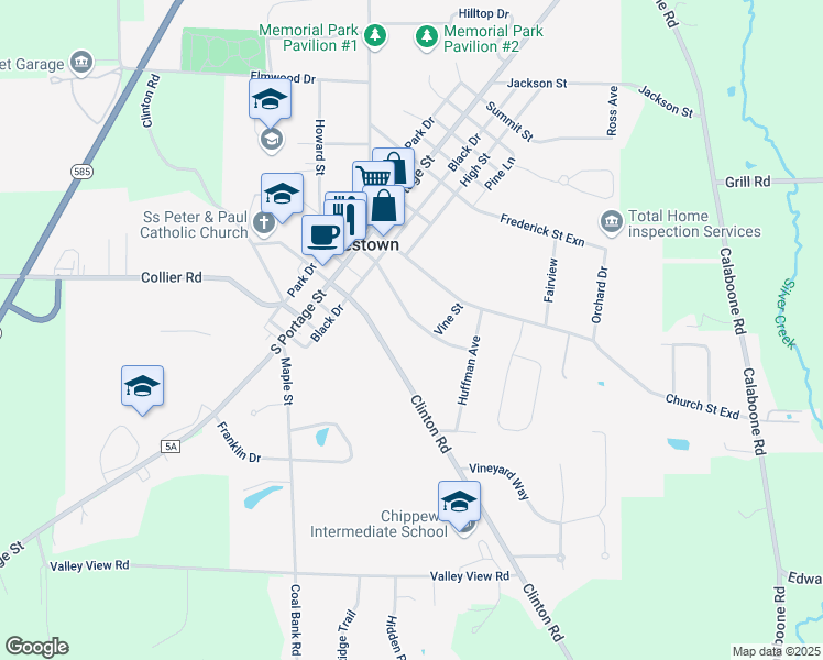 map of restaurants, bars, coffee shops, grocery stores, and more near 160 East Marion Street in Doylestown