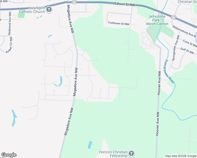 map of restaurants, bars, coffee shops, grocery stores, and more near 2529 Enclave Street Northwest in Uniontown