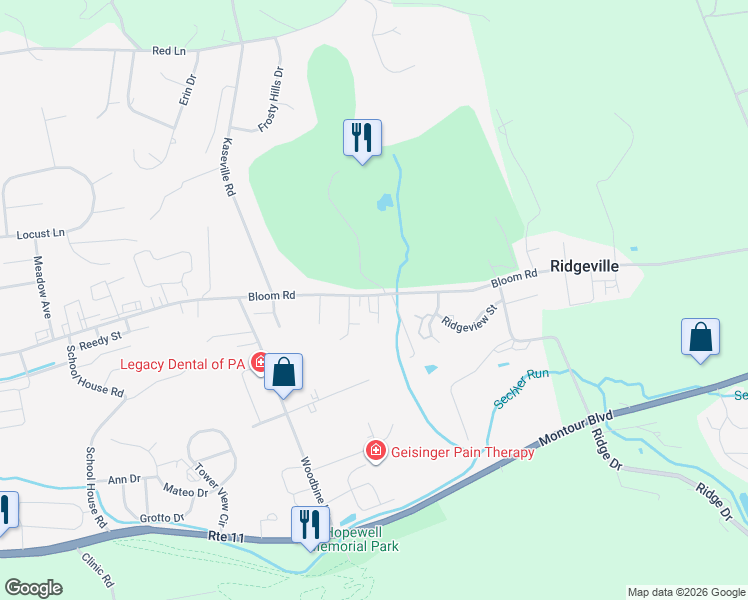 map of restaurants, bars, coffee shops, grocery stores, and more near 2281 Old US Highway 11 in Danville