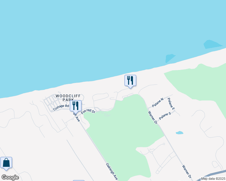 map of restaurants, bars, coffee shops, grocery stores, and more near 703 Bluffs Drive North in Calverton