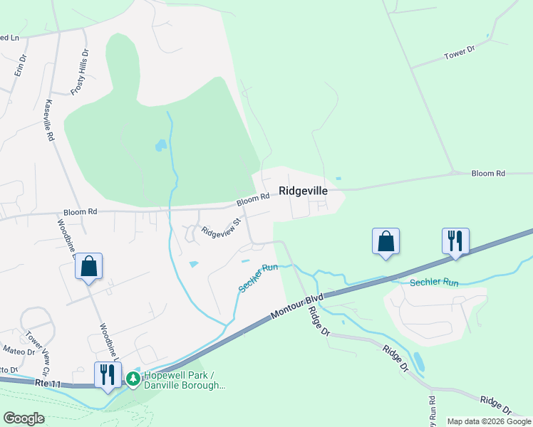 map of restaurants, bars, coffee shops, grocery stores, and more near 18 Palmer Dr in Danville