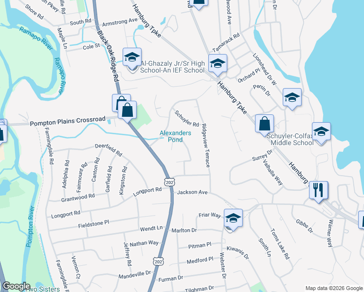 map of restaurants, bars, coffee shops, grocery stores, and more near 22 Divan Way in Wayne
