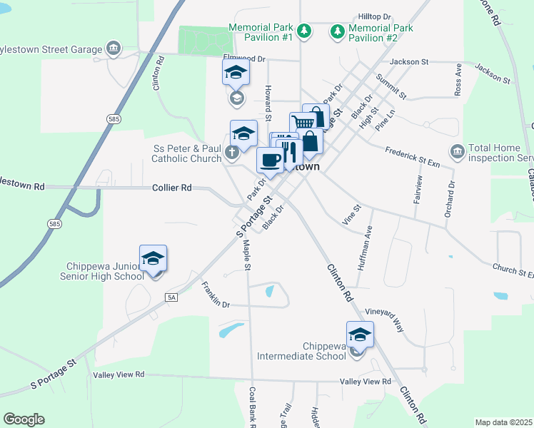 map of restaurants, bars, coffee shops, grocery stores, and more near 61 Cleckner in Doylestown