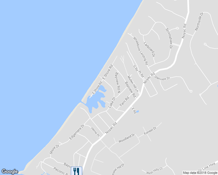 map of restaurants, bars, coffee shops, grocery stores, and more near 73 Lake Drive in Southampton