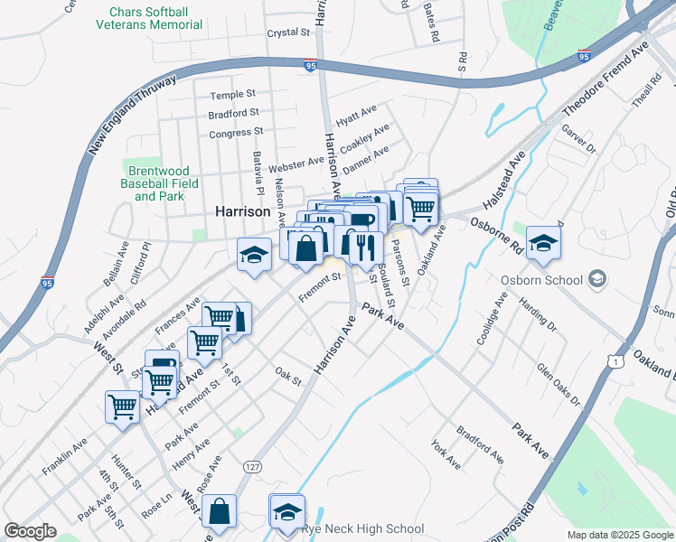 map of restaurants, bars, coffee shops, grocery stores, and more near 236 Fremont Street in Harrison