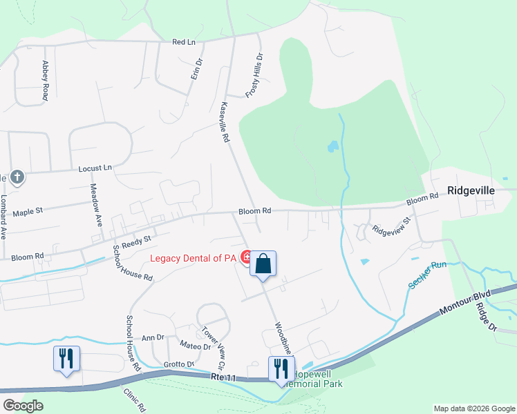 map of restaurants, bars, coffee shops, grocery stores, and more near 2 Kaseville Road in Danville