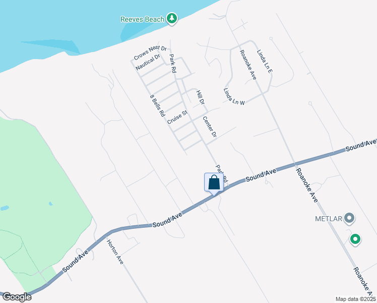 map of restaurants, bars, coffee shops, grocery stores, and more near 7 Overbrook Street in Riverhead