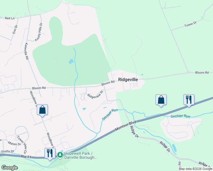 map of restaurants, bars, coffee shops, grocery stores, and more near 18 Palmer Drive in Danville
