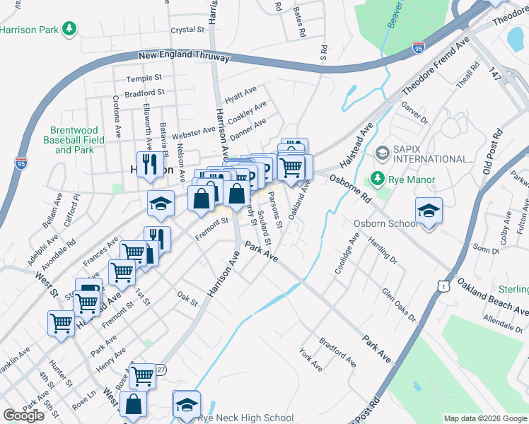map of restaurants, bars, coffee shops, grocery stores, and more near 11 Soulard Street in Harrison