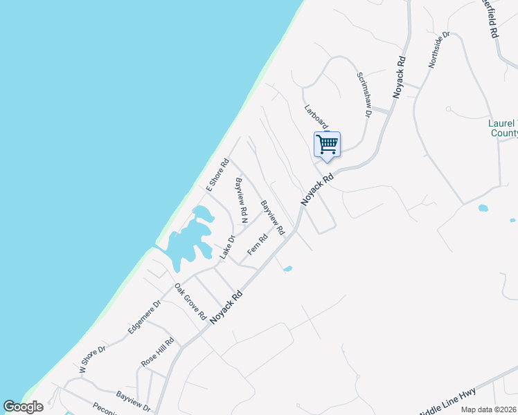 map of restaurants, bars, coffee shops, grocery stores, and more near 17 Bayview Rd W in Southampton
