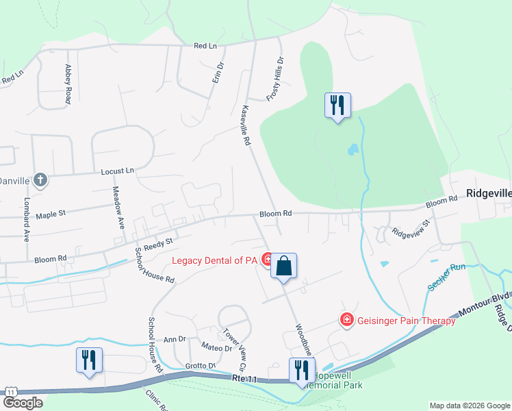map of restaurants, bars, coffee shops, grocery stores, and more near 1901-1903 Old US Highway 11 in Danville