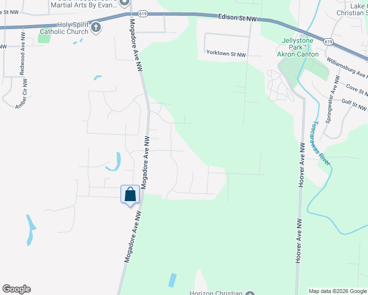 map of restaurants, bars, coffee shops, grocery stores, and more near 2529 Enclave Street Northwest in Uniontown