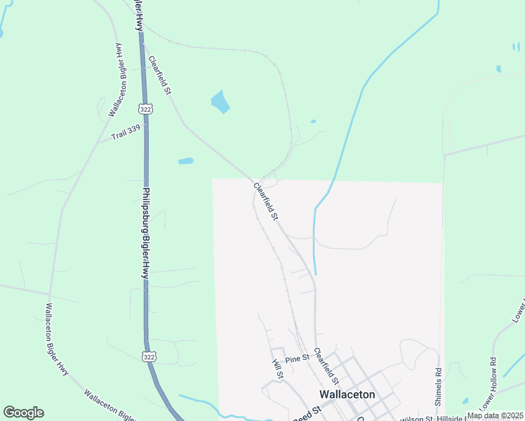 map of restaurants, bars, coffee shops, grocery stores, and more near 1001 Clearfield Street in Wallaceton