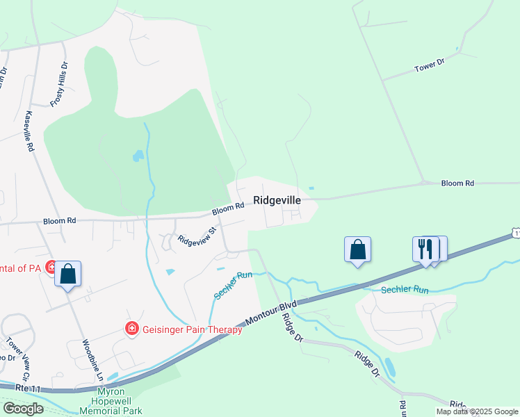 map of restaurants, bars, coffee shops, grocery stores, and more near 1378 Bloom Road in Danville