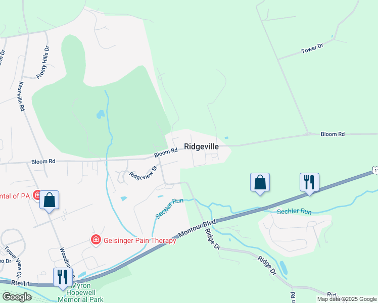 map of restaurants, bars, coffee shops, grocery stores, and more near 1378 Bloom Road in Danville