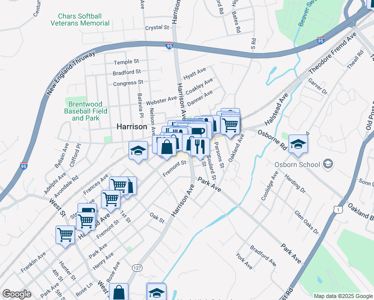 map of restaurants, bars, coffee shops, grocery stores, and more near 236 Fremont Street in Harrison