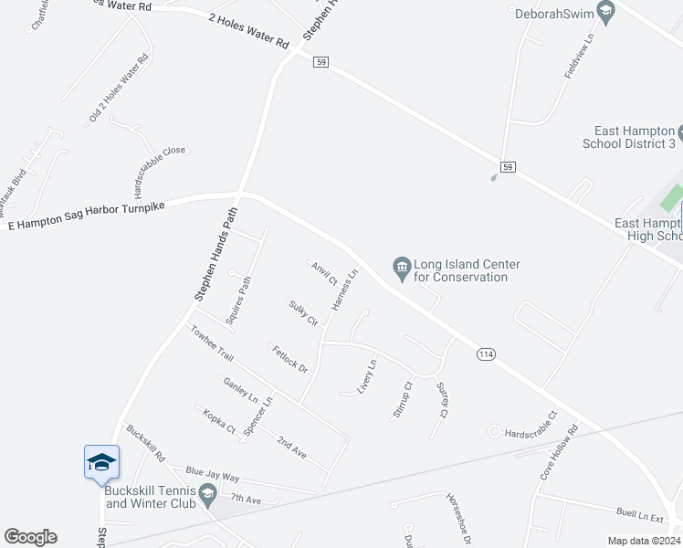 map of restaurants, bars, coffee shops, grocery stores, and more near 4 Anvil Court in East Hampton