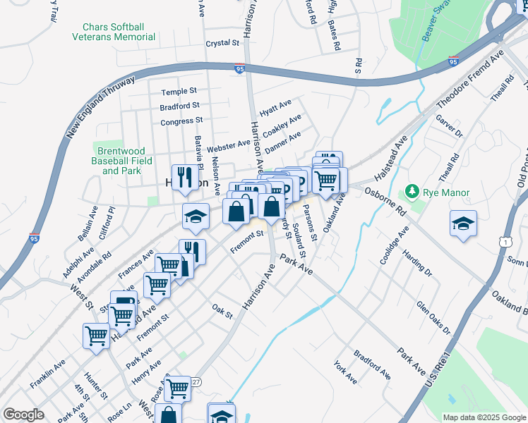 map of restaurants, bars, coffee shops, grocery stores, and more near 236 Fremont Street in Harrison