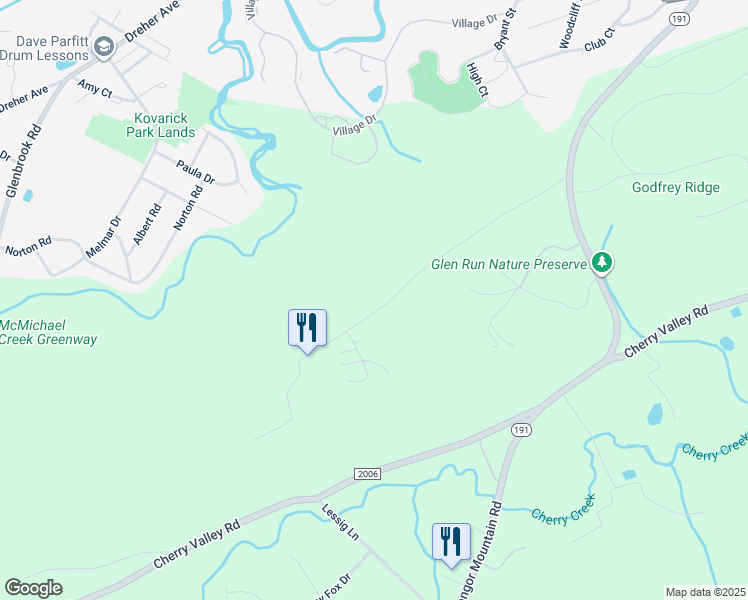 map of restaurants, bars, coffee shops, grocery stores, and more near 202 Stroudsmoor Road in Stroudsburg